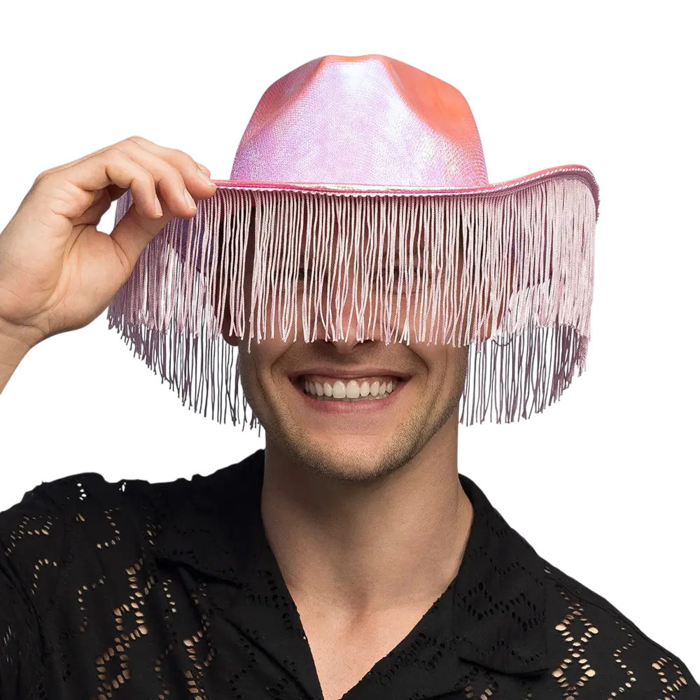 Cappello da cowboy con frange per travestimento “Fabulous” – Rosa
