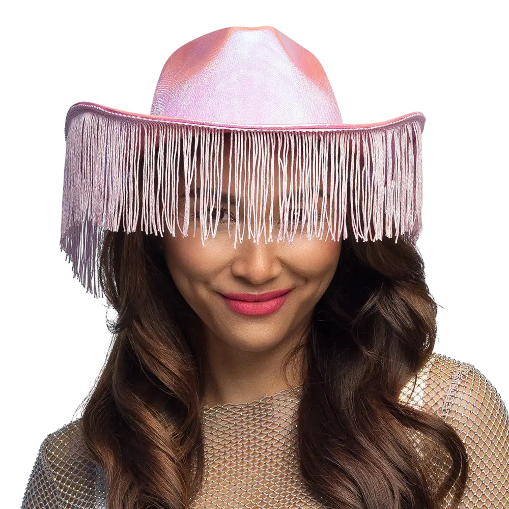 Cappello da cowboy con frange per travestimento “Fabulous” – Rosa