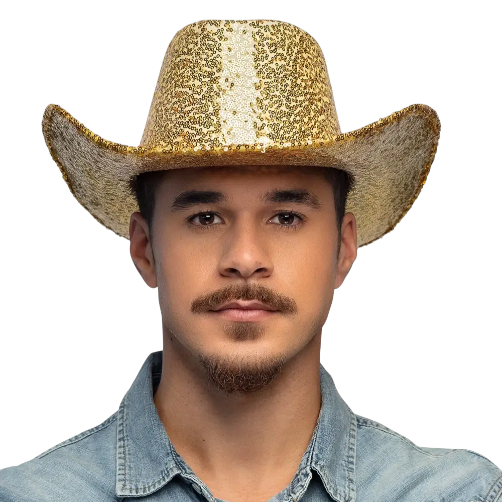 Cappello da cowboy per feste rodeo oro