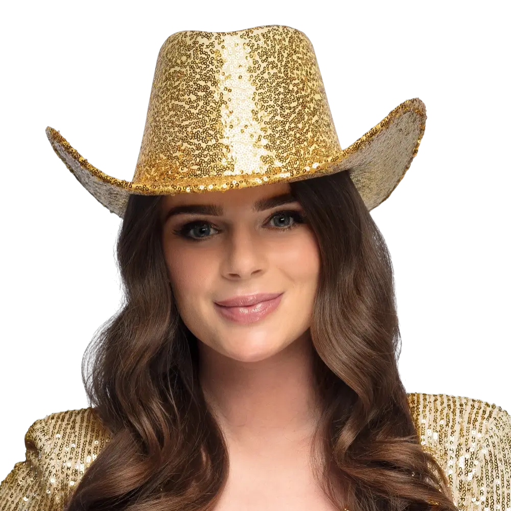 Cappello da cowboy per feste rodeo oro