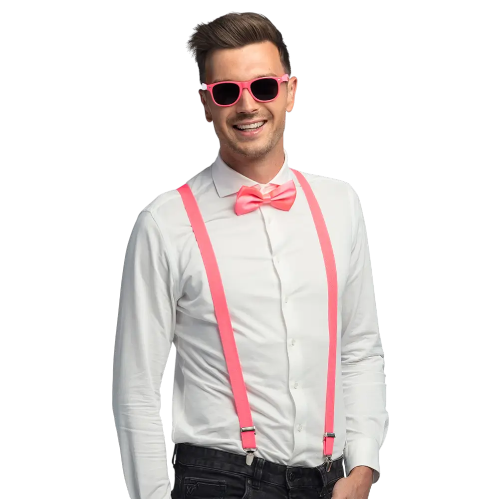 Kit accessori fluo per festa e travestimento – Rosa fluo