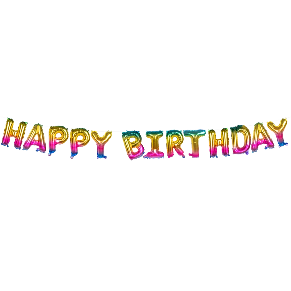 Ghirlanda di palloncini in alluminio "Happy birthday