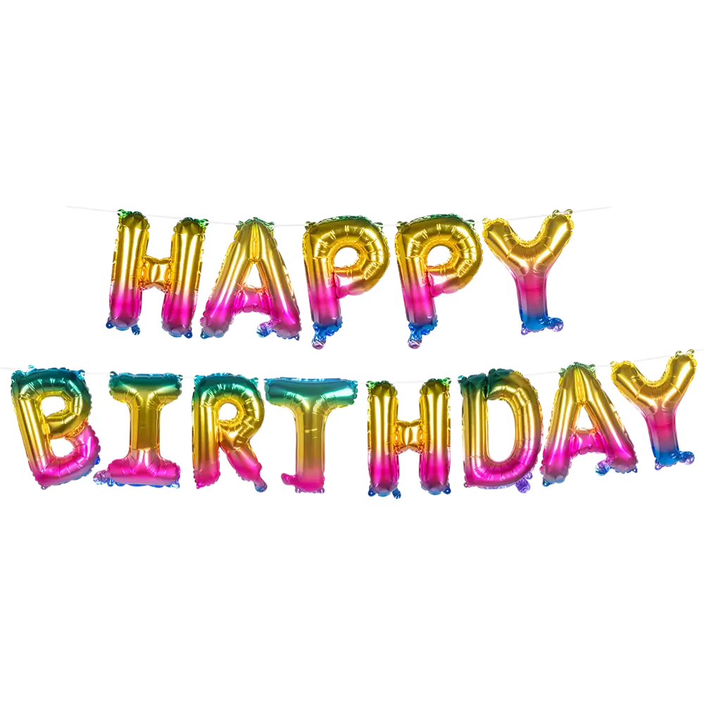 Ghirlanda di palloncini in alluminio "Happy birthday