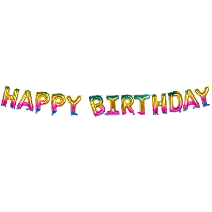 Ghirlanda di palloncini in alluminio Happy birthday