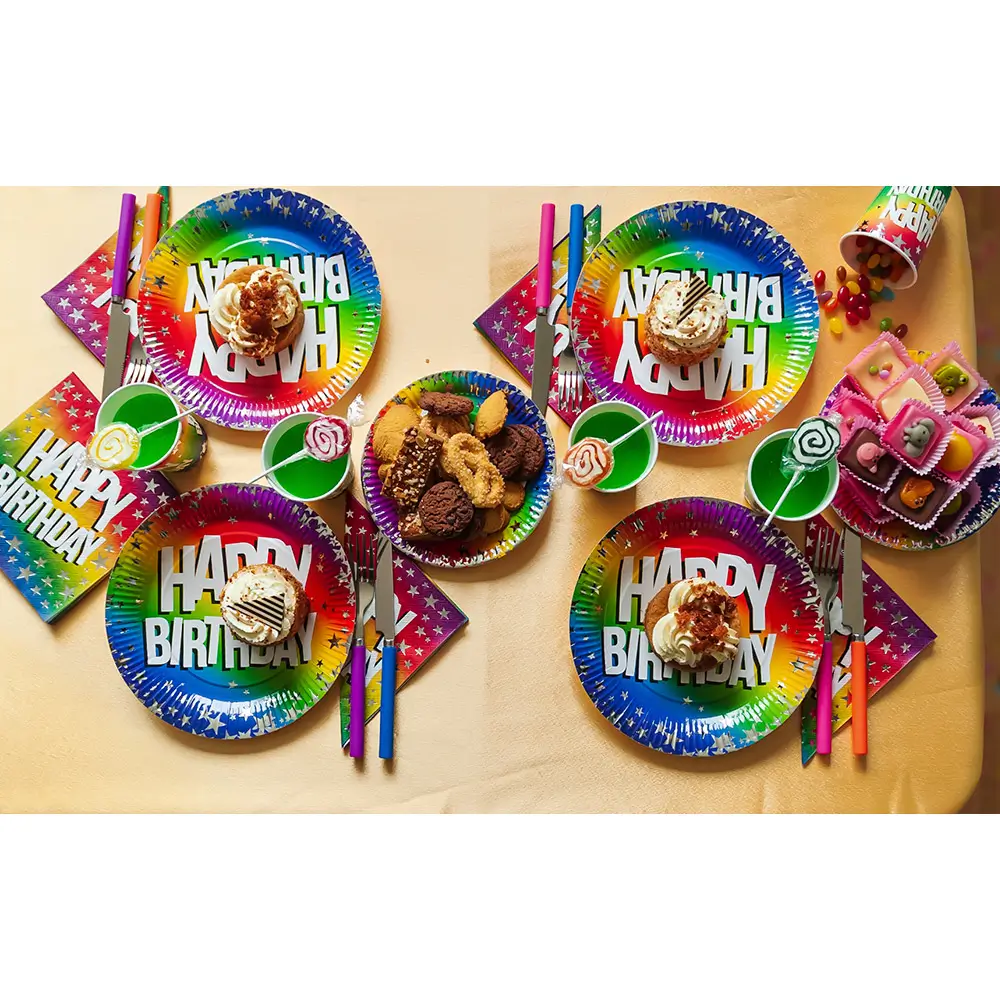 Set di 20 tovaglioli di carta Rainbow 'Happy birthday'33cm