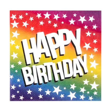 Set di 20 tovaglioli di carta Rainbow 'Happy birthday'33cm