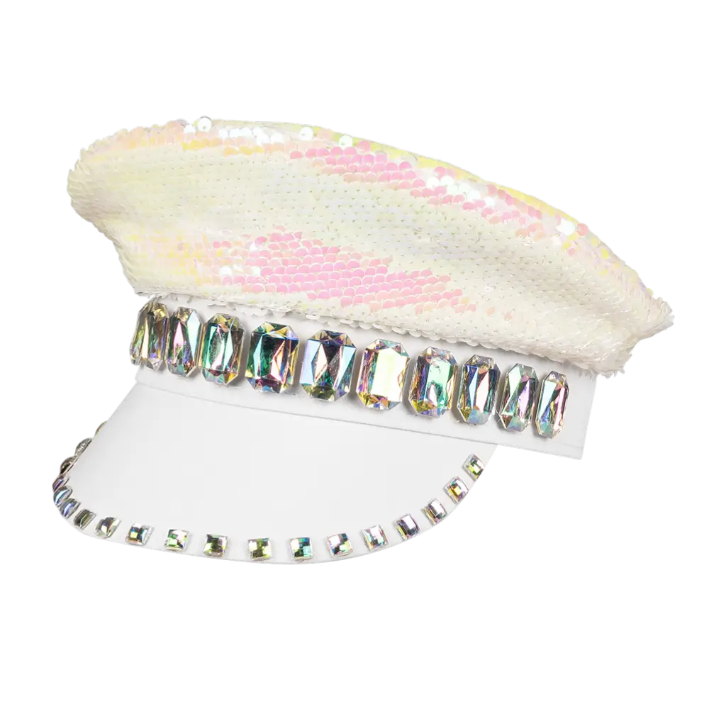 Cappello bianco caramella sabbiosa