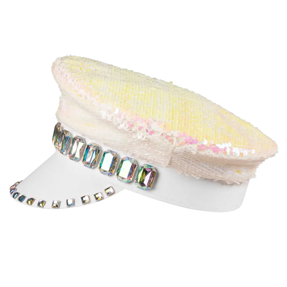 Cappello bianco caramella sabbiosa