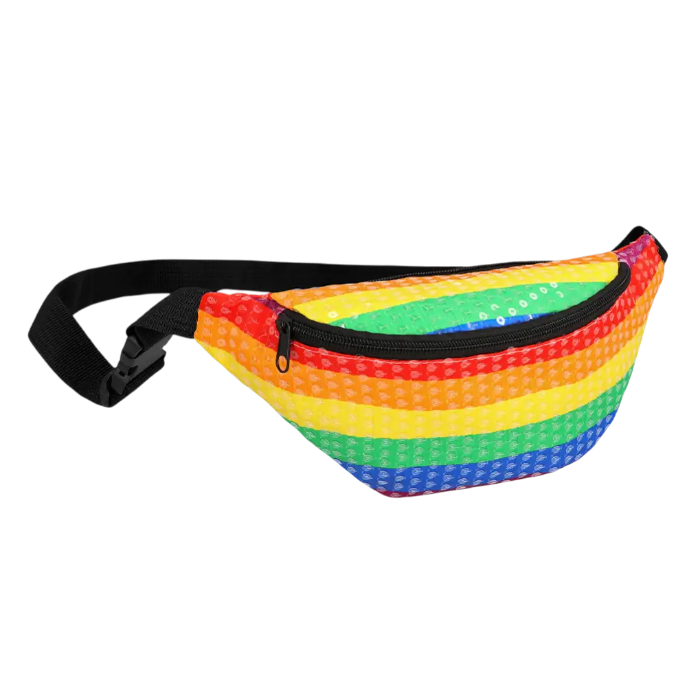 Marsupio arcobaleno con paillettes