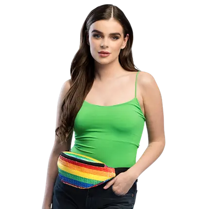 Marsupio arcobaleno con paillettes