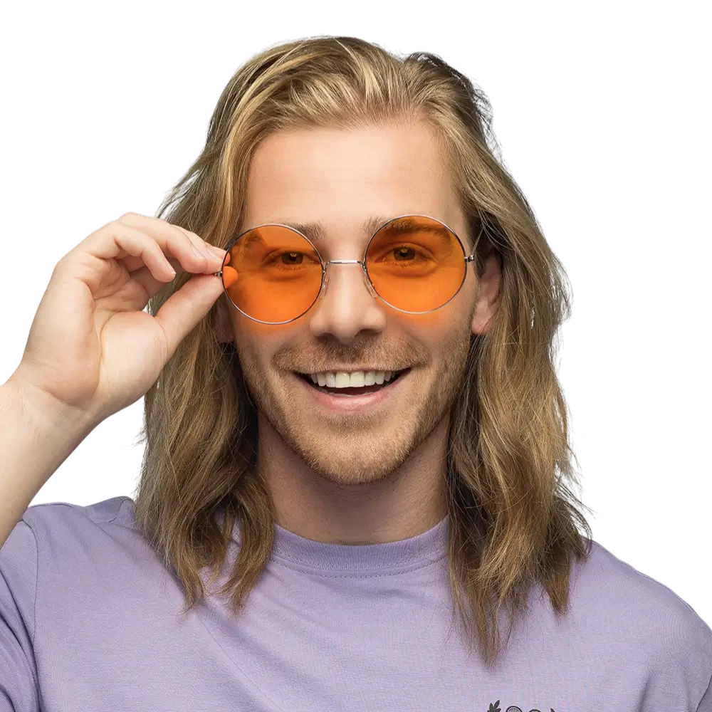 Occhiali da festa Hippie XL arancione