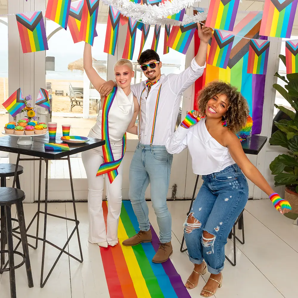 Set di 8 piatti di carta Rainbow da 23 cm