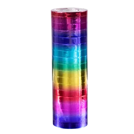 Set di 2 rotoli di festoni di carta arcobaleno metallizzati da 4 m