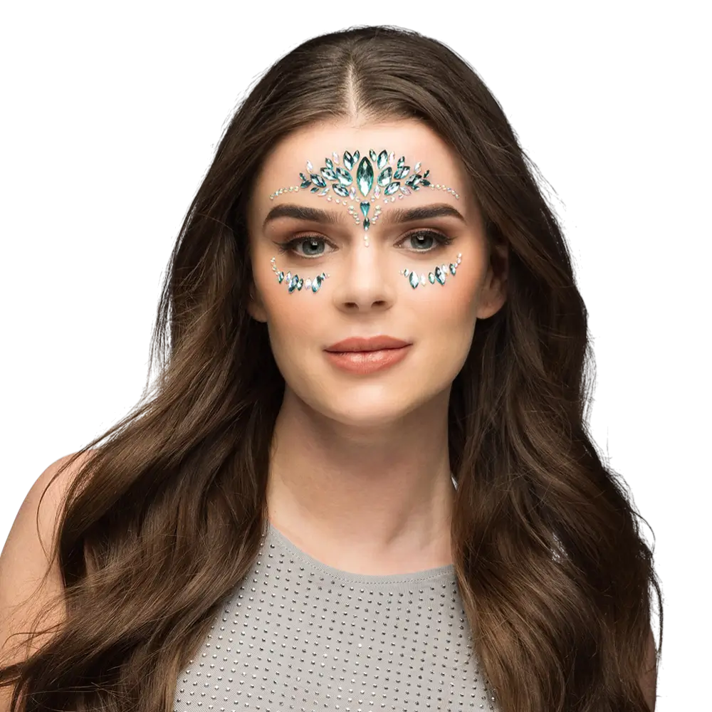 Strass adesivi per viso “Emilia” – Turchese