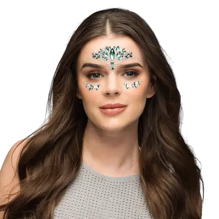 Strass adesivi per viso “Emilia” – Turchese