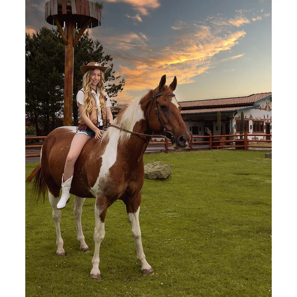 Cardigan western cammello per bambini (7-9 anni)