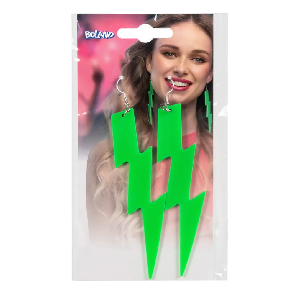 Coppia di orecchini Flash verde neon
