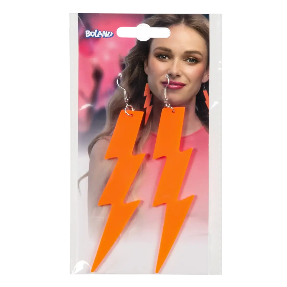 Coppia di orecchini Flash arancione fluorescente