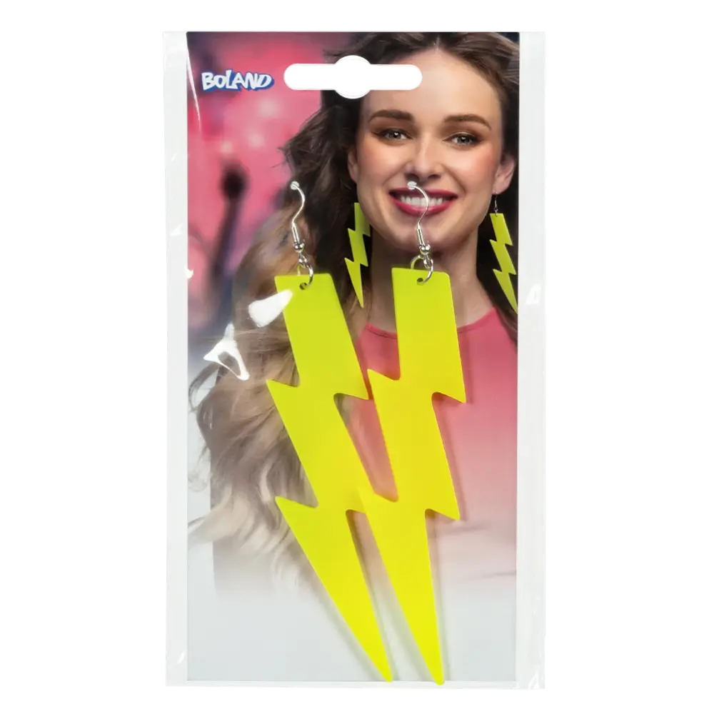 Coppia di orecchini Flash giallo neon