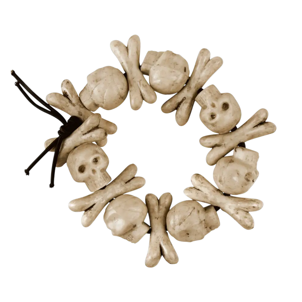 Bracciale con ossa di teschio
