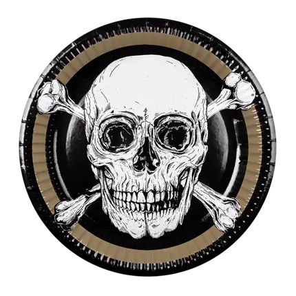 Set di 10 piatti di carta Pirati