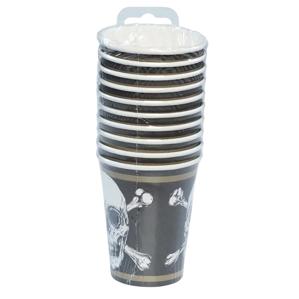 Set di 10 bicchieri di carta Pirati