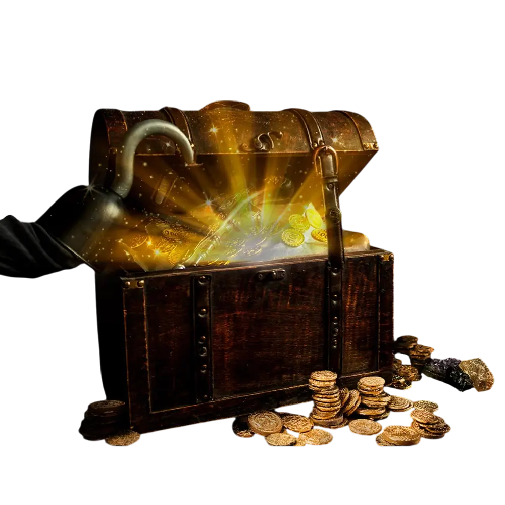 Tasca pirata con 12 monete