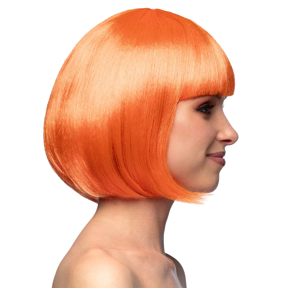 Parrucca da cabaret arancione fluorescente