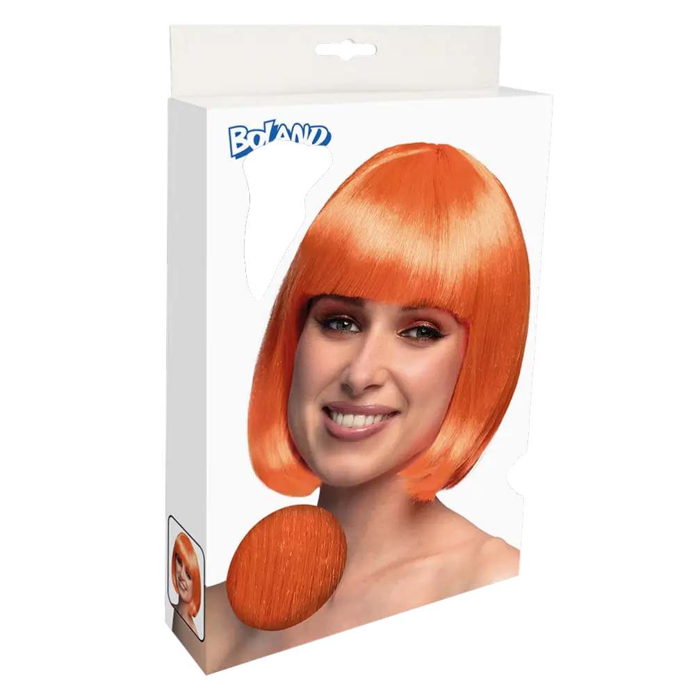 Parrucca da cabaret arancione fluorescente