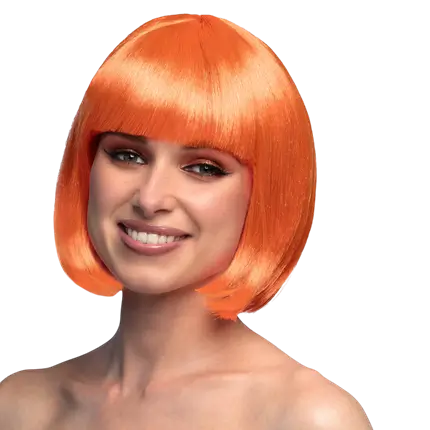 Parrucca da cabaret arancione fluorescente