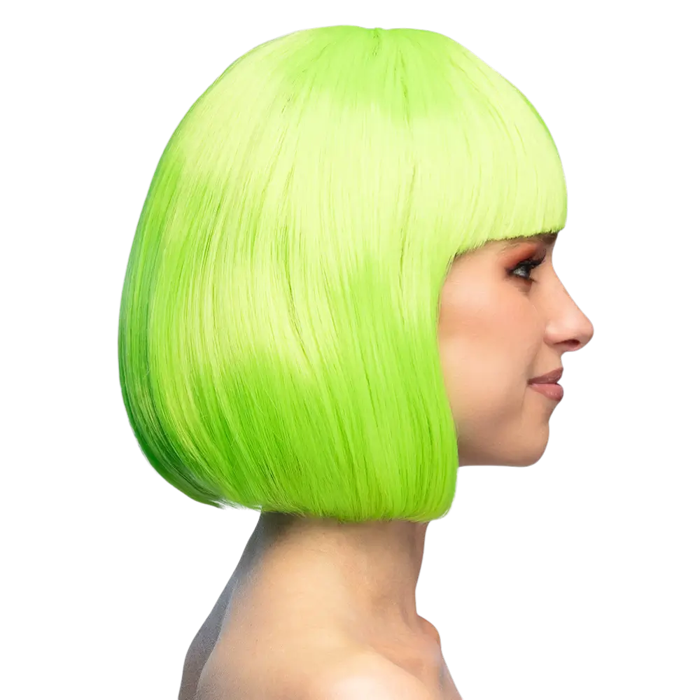 Parrucca da cabaret verde fluorescente