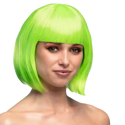 Parrucca da cabaret verde fluorescente