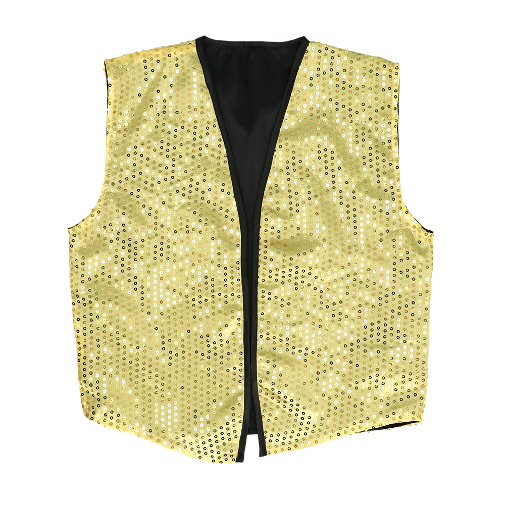 Gilet con paillettes e papillon “Spangles” – Taglia M/L – Oro