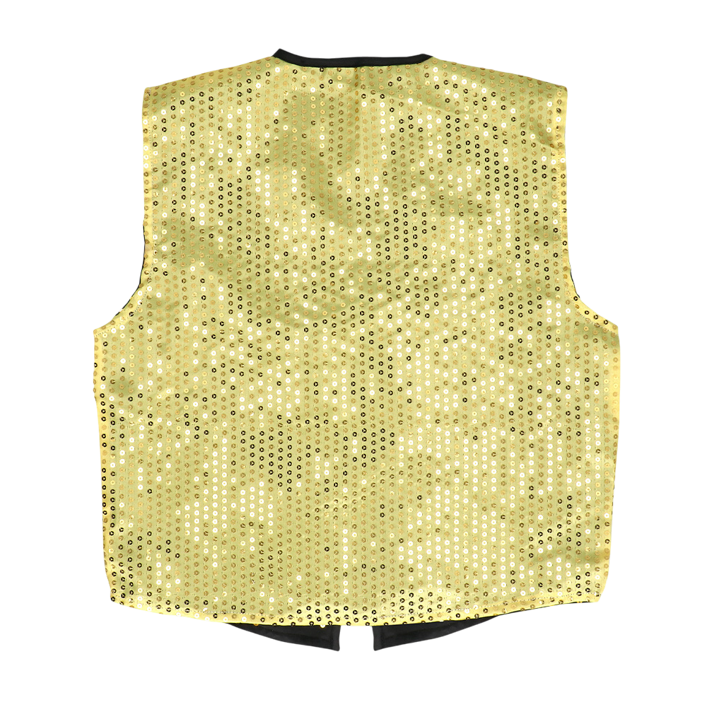 Gilet con paillettes e papillon “Spangles” – Taglia M/L – Oro