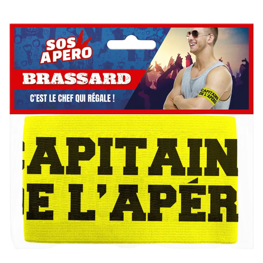 Fascia da braccio gialla "Captain of the Aperitif" - Accessorio EVG e da sera