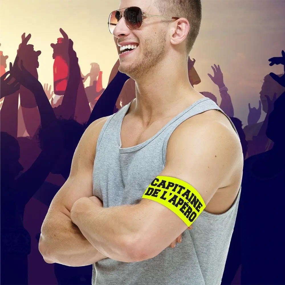 Fascia da braccio gialla "Captain of the Aperitif" - Accessorio EVG e da sera