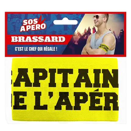 Fascia da braccio gialla Captain of the Aperitif - Accessorio EVG e da sera
