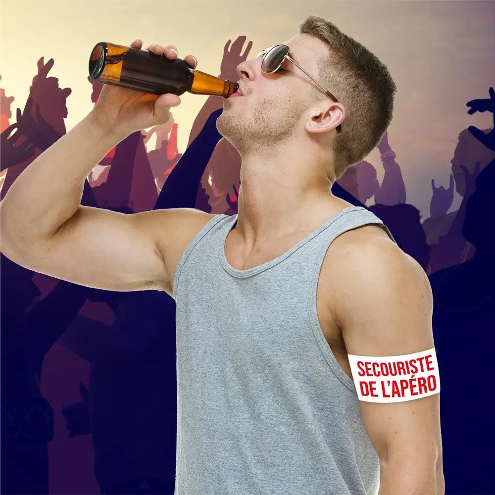 Fascia da braccio per aperitivo "Secouriste de l'Apéro" - Accessorio da sera e EVG