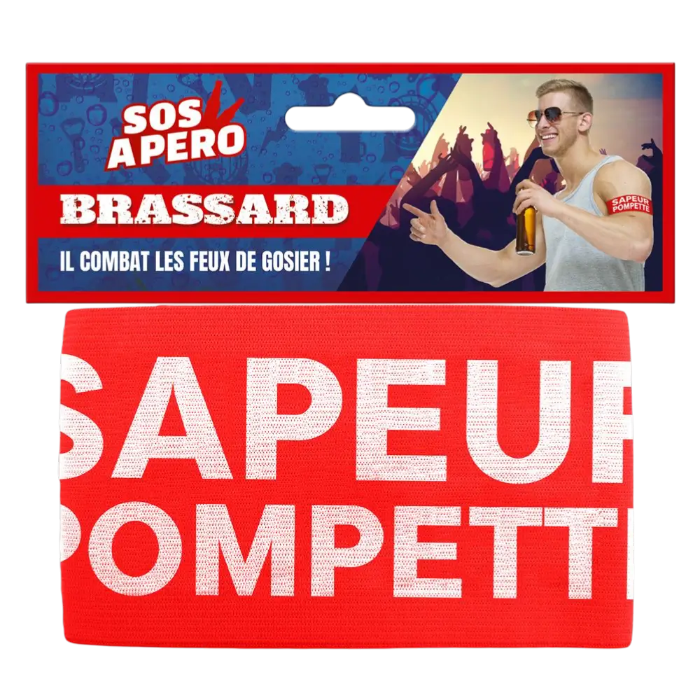 Fascia da braccio per aperitivo "Sapeur Pompette" - Accessorio divertente per feste e compleanni
