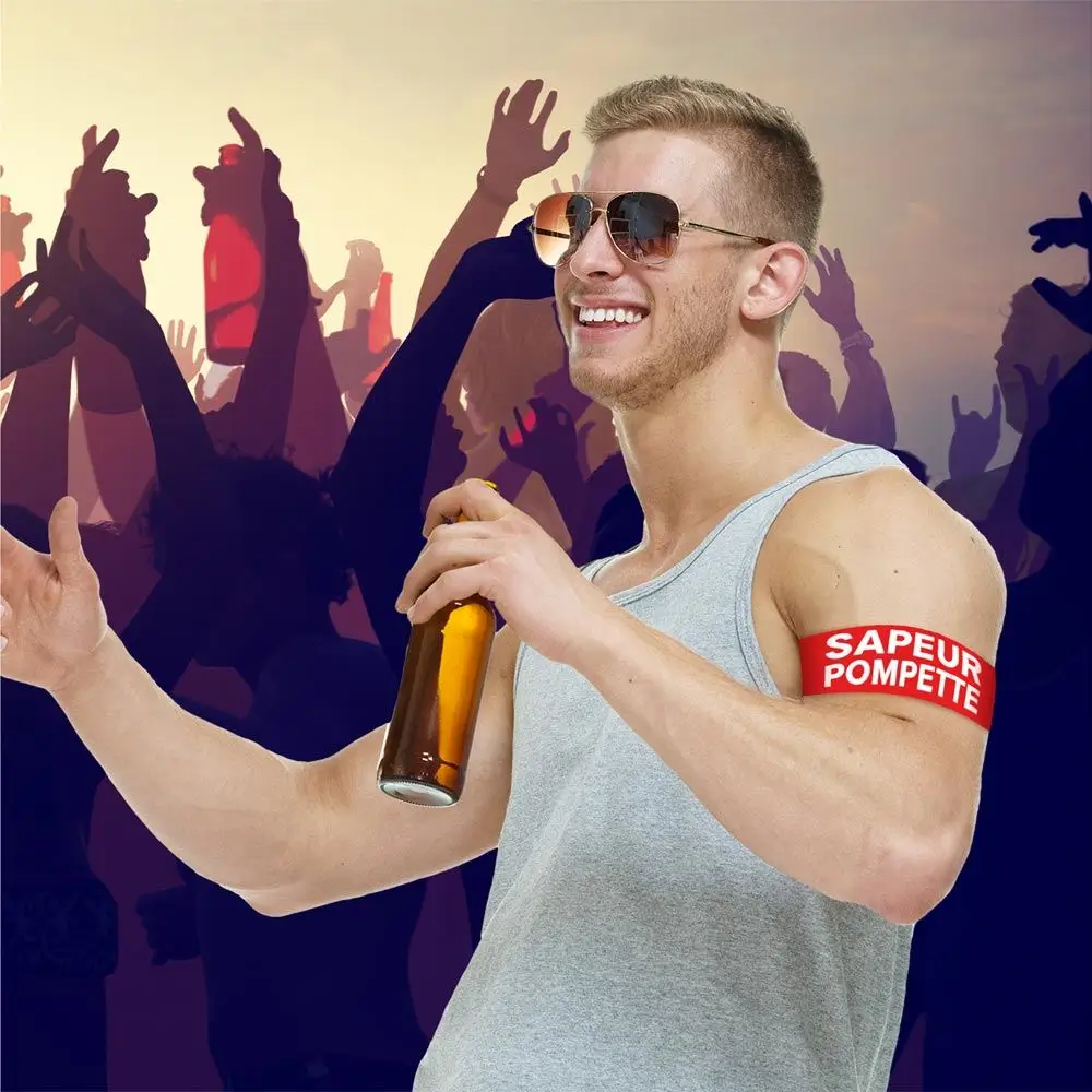 Fascia da braccio per aperitivo "Sapeur Pompette" - Accessorio divertente per feste e compleanni