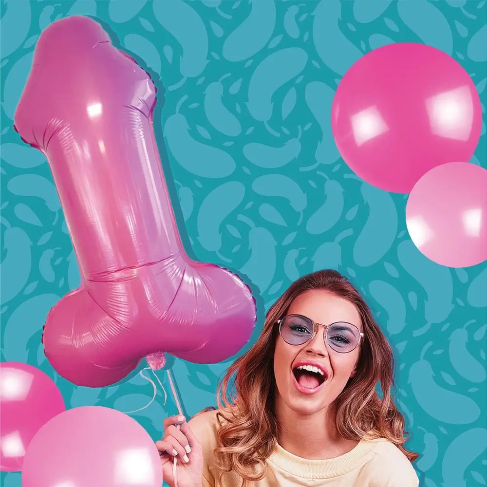 Palloncino gigante Zizi metallizzato 80 cm - Decorazione per serate ed eventi divertenti