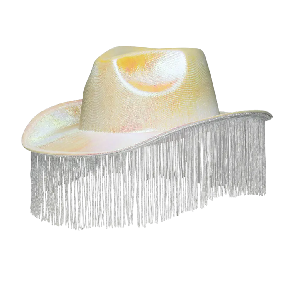 Cappello da cowboy con frange "Fabulous" - Bianco