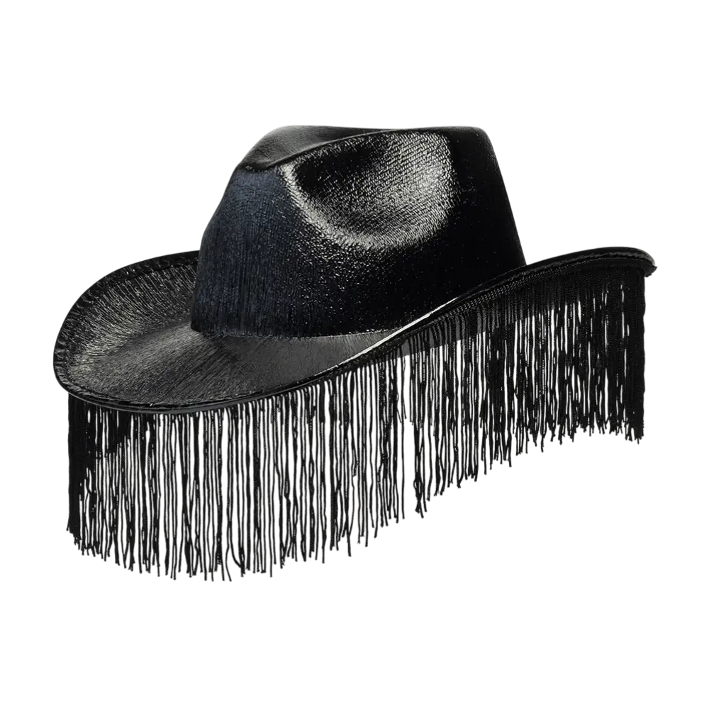 Cappello da cowboy con frange "Fabulous" - Nero