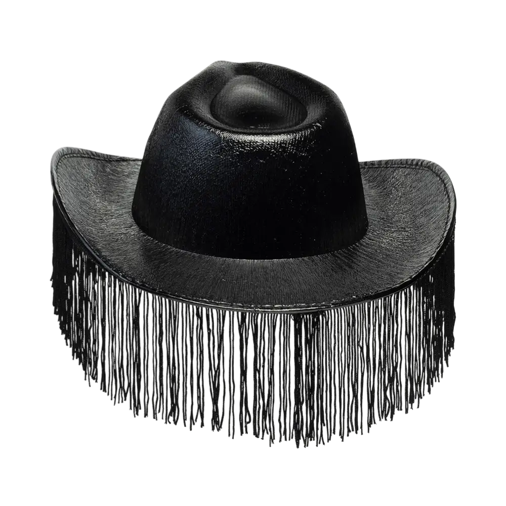 Cappello da cowboy con frange "Fabulous" - Nero
