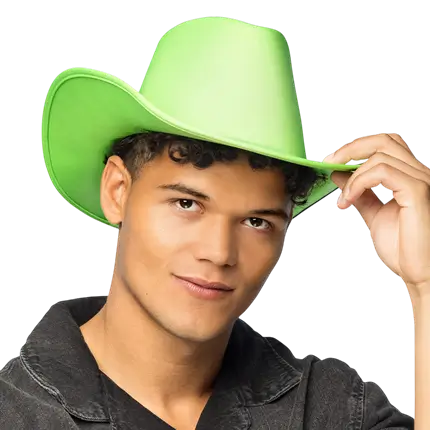 Cappello da cowboy con frange Blaze - Verde fluorescente