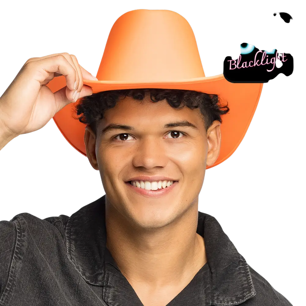 Cappello da cowboy con frange "Blaze" - Arancione fluorescente