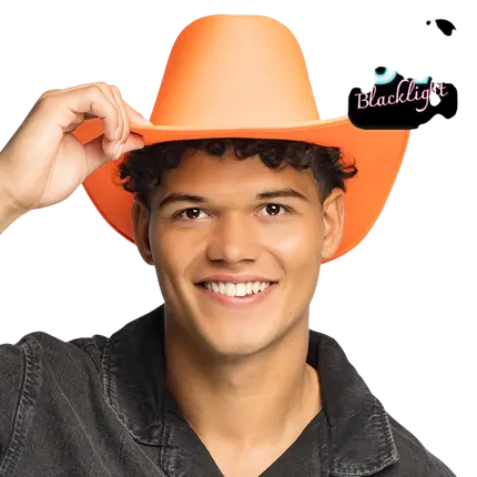 Cappello da cowboy con frange Blaze - Arancione fluorescente