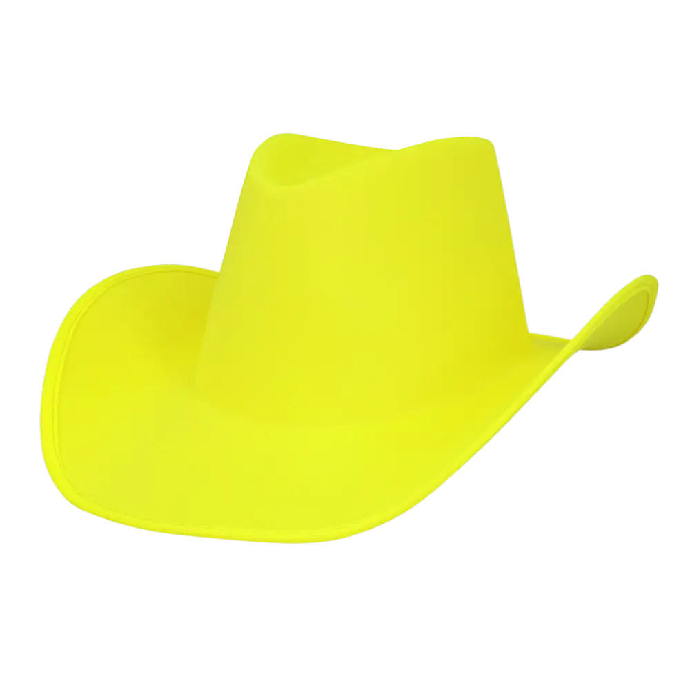 Cappello da cowboy con frange "Blaze" - Giallo fluorescente