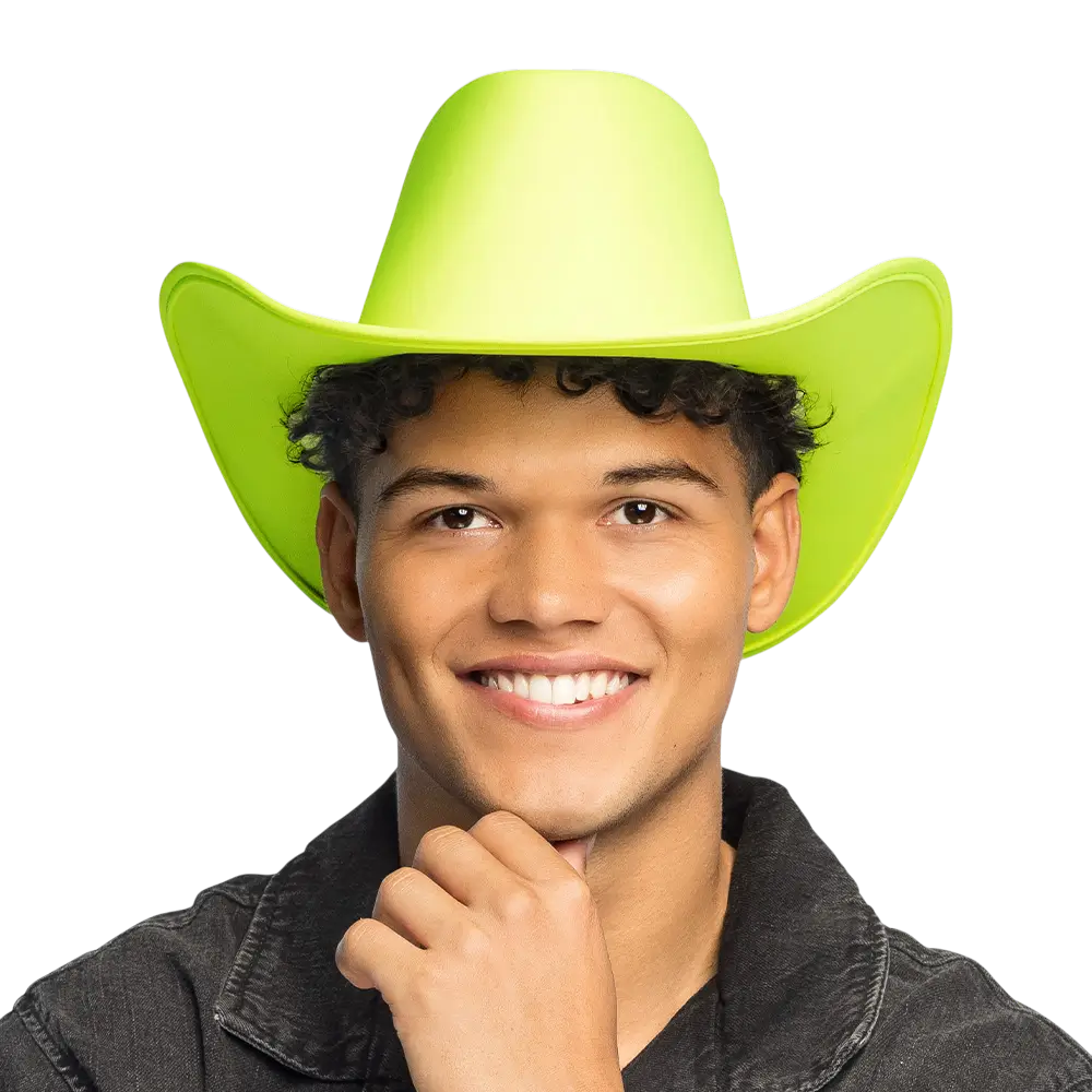 Cappello da cowboy con frange "Blaze" - Giallo fluorescente