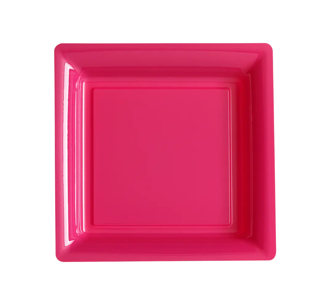 Piatti Quadrati Riutilizzabili Infrangibili 18 cm Fucsia – Stoviglie per Feste